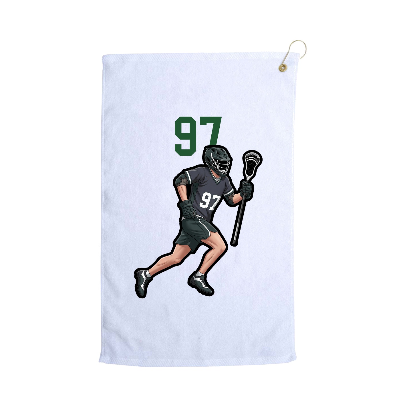 Golf Towel — Number Top in White