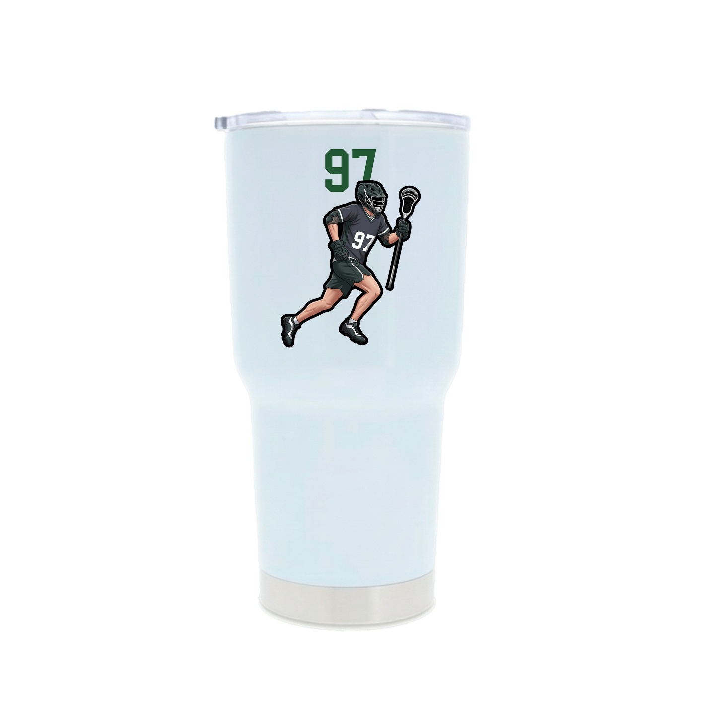 30oz Stainless Steel Tumbler — Number Top in White