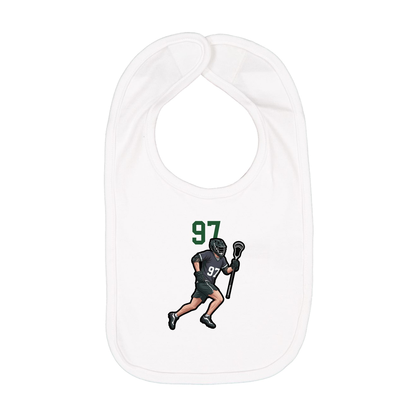 Infant Bib — Number Top in White
