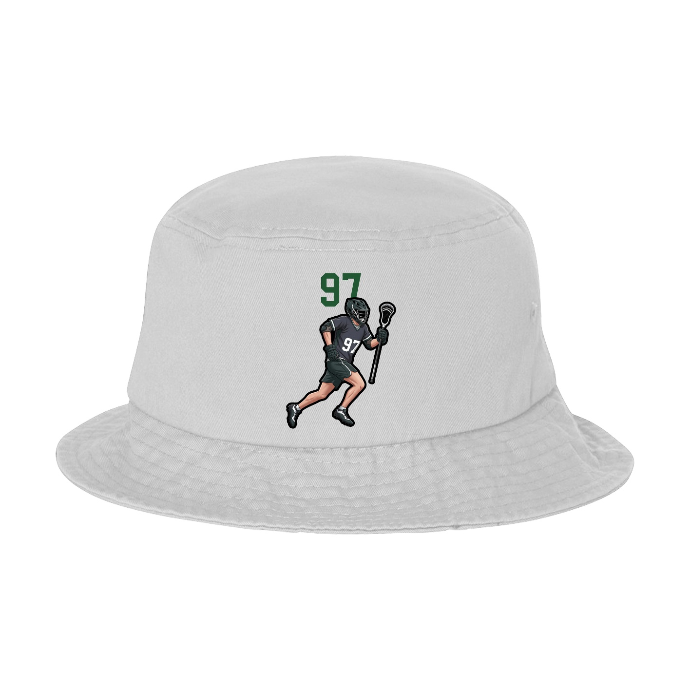 Bucket Cap — Number Top in White