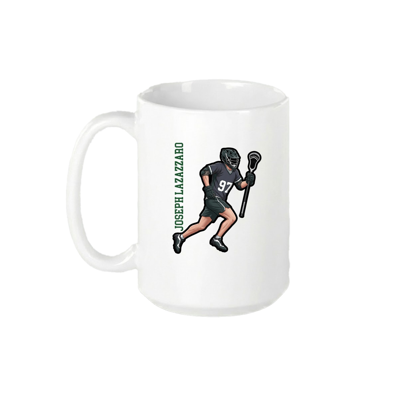 15oz Coffee Mug — Name Vertical in White