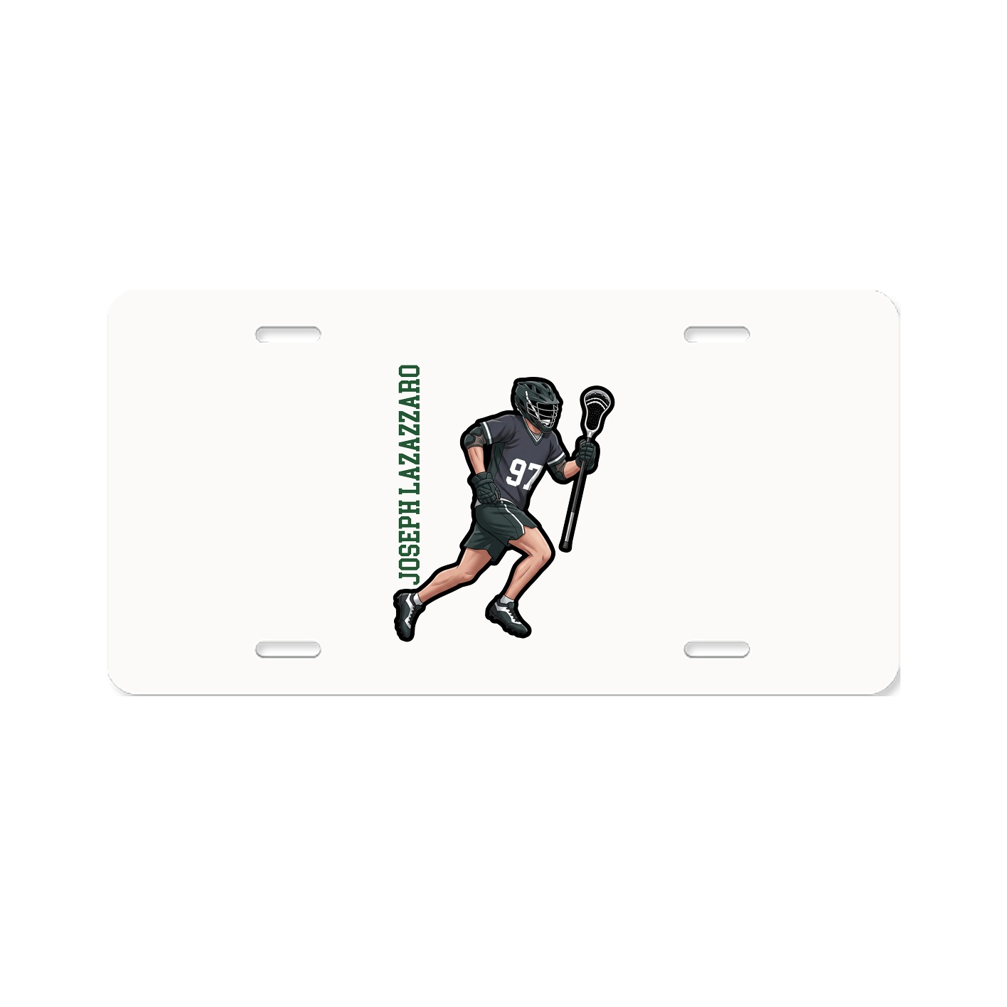 License Plate — Name Vertical in Classic