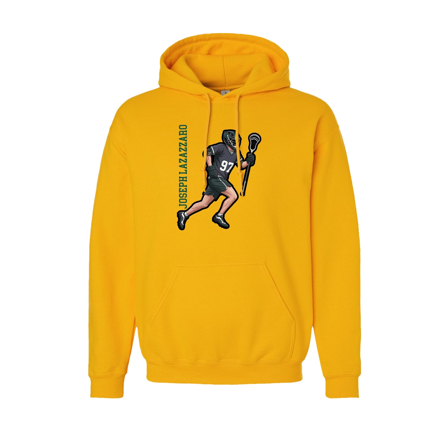 Youth Hoodie — Name Vertical in Gold
