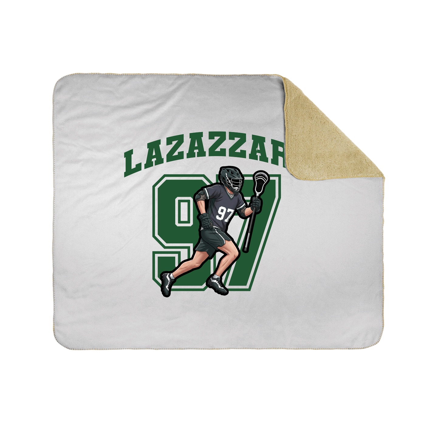 Throw Blanket — Number in White
