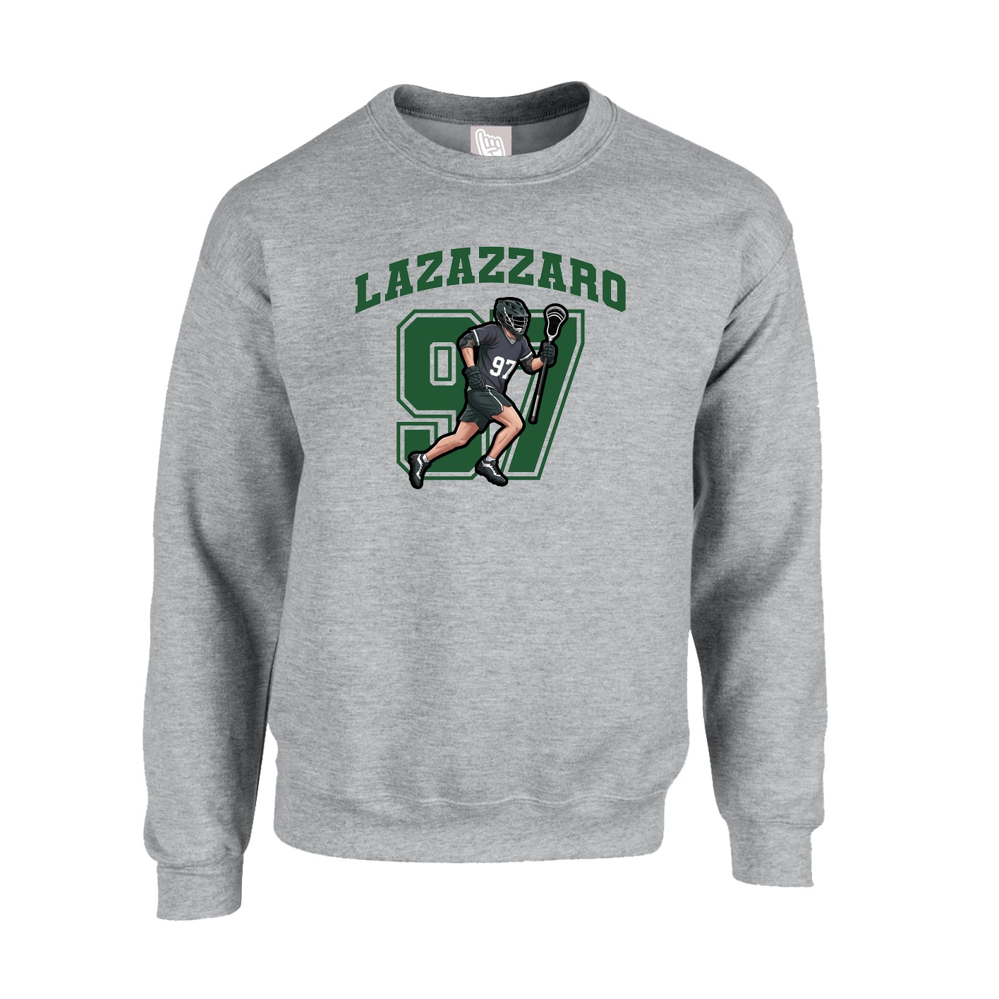 Fleece Crew — Number in Grey