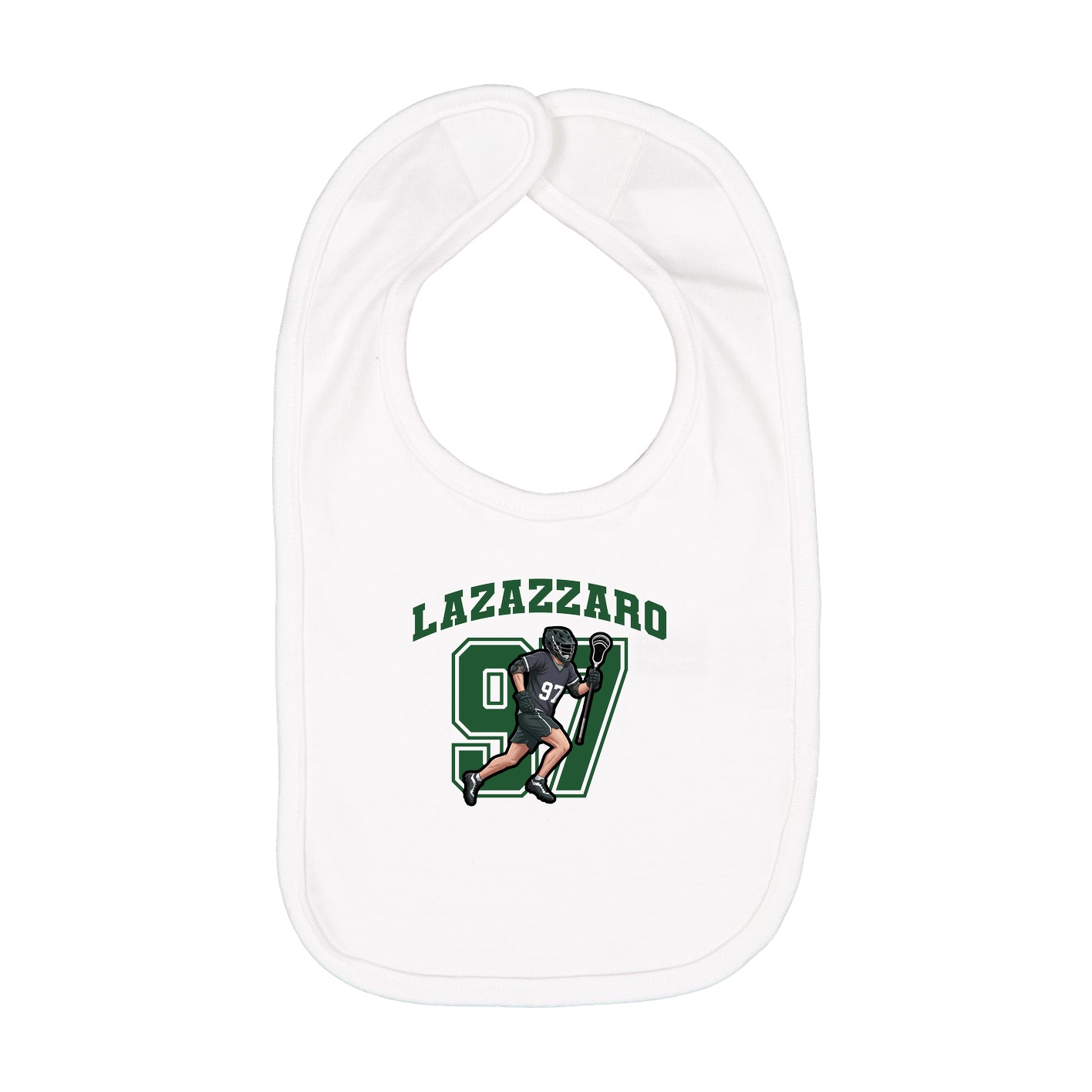 Infant Bib — Number in White