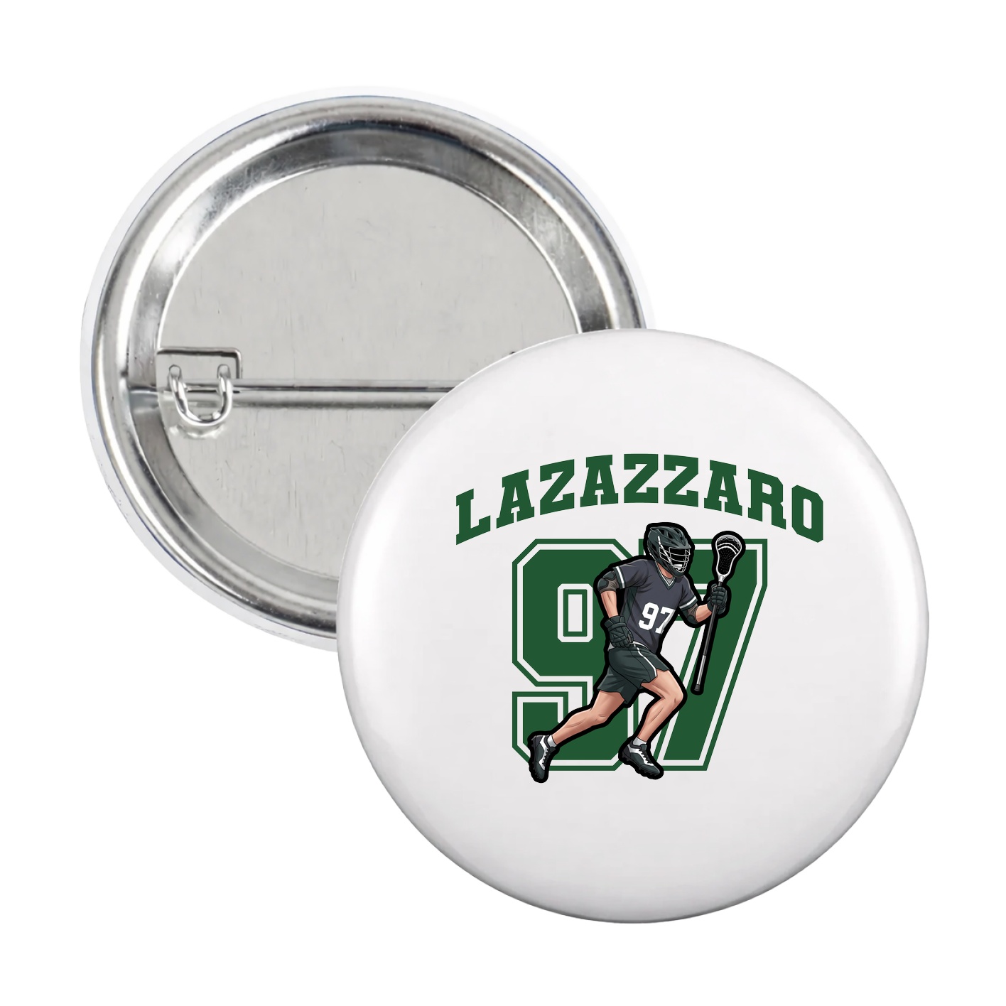 Game Day Button — Number in White
