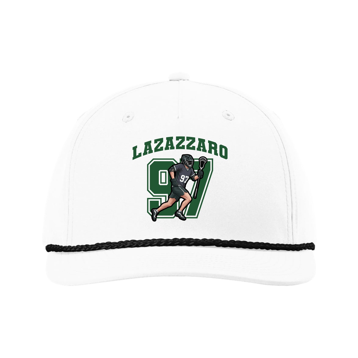 Five-Panel Classic Rope Cap — Number in White