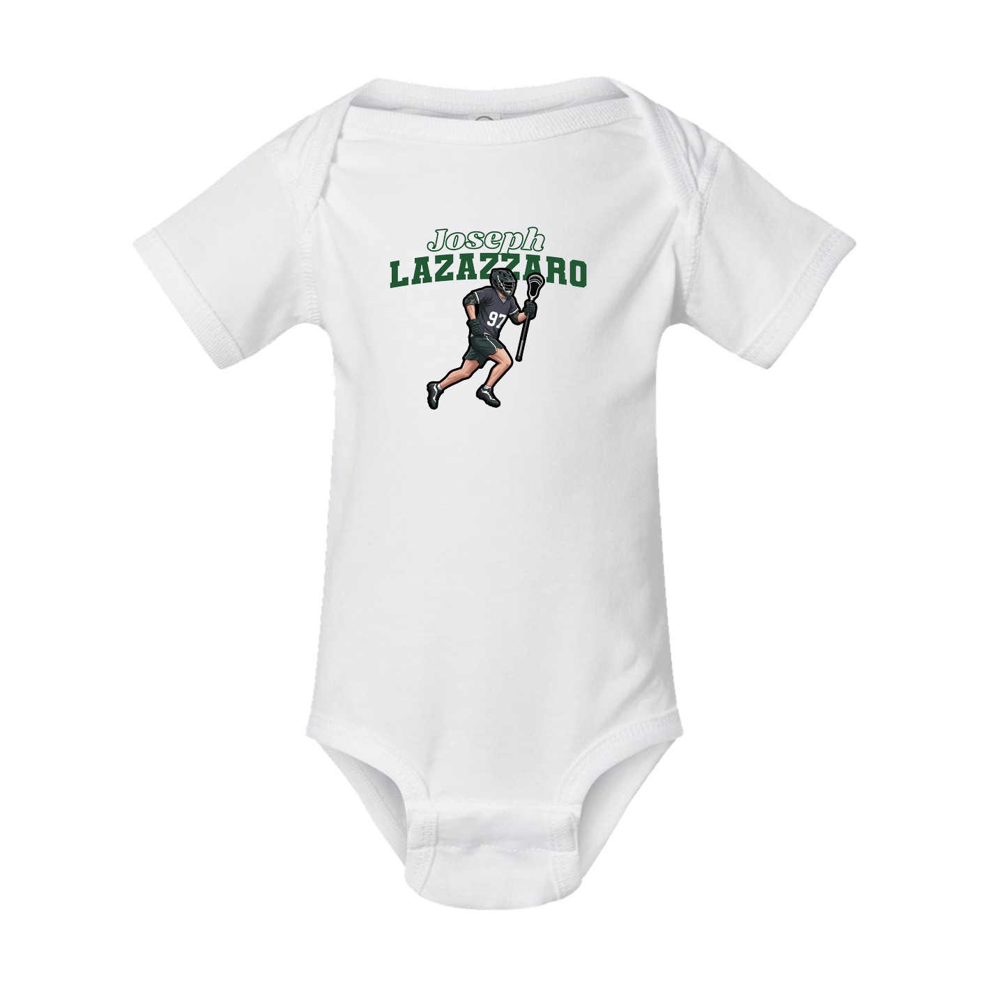 Baby Onesie — Name Arch in White