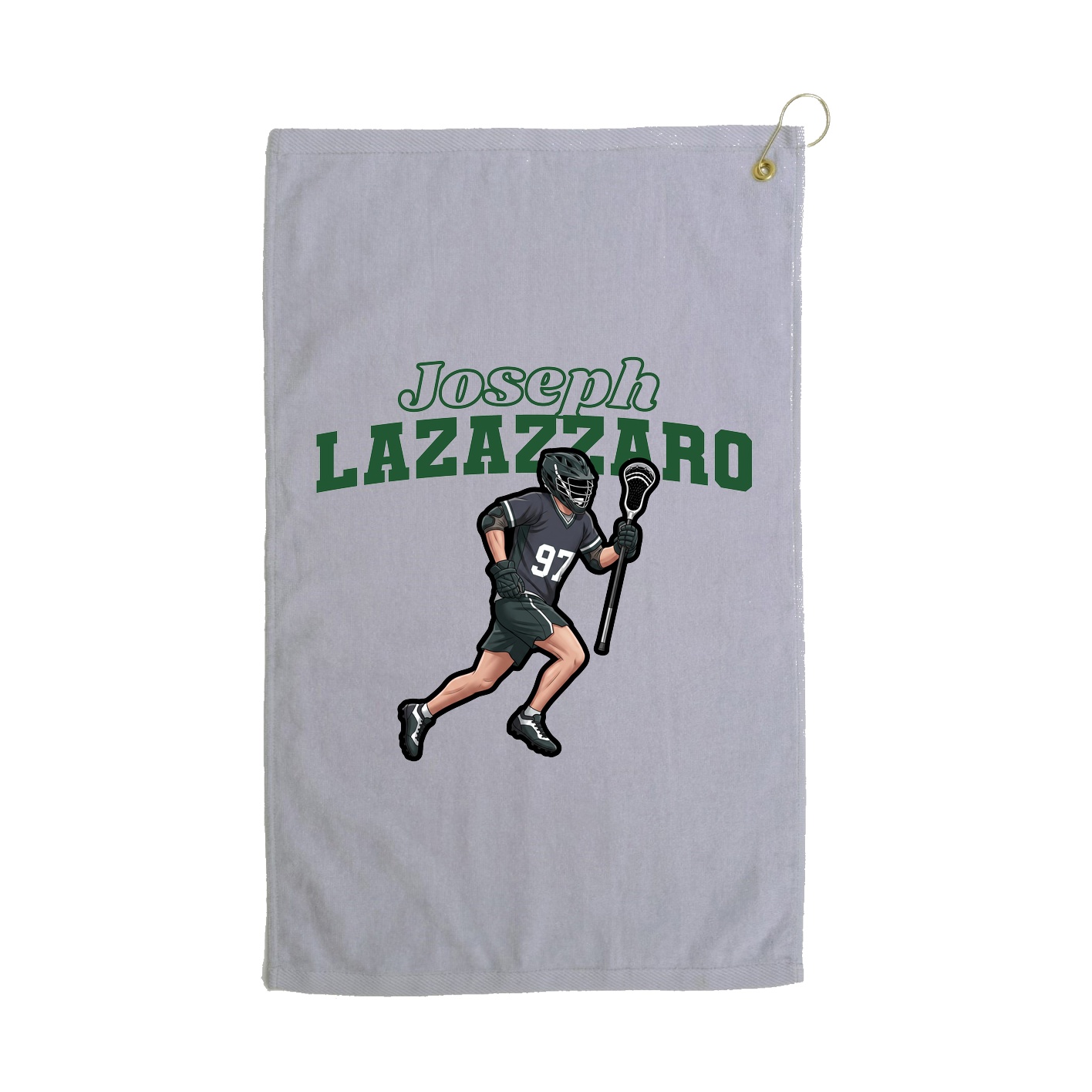 Golf Towel — Name Arch in Grey