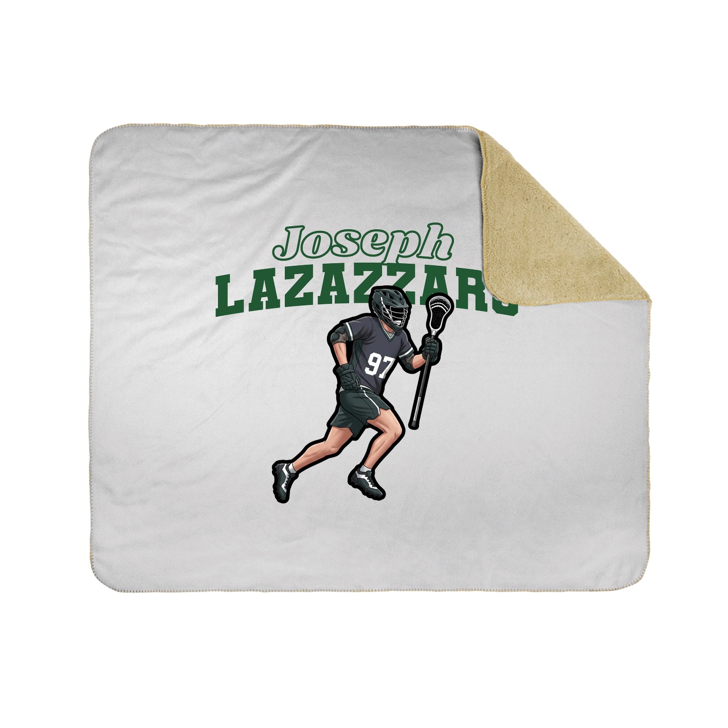 Throw Blanket — Name Arch in White