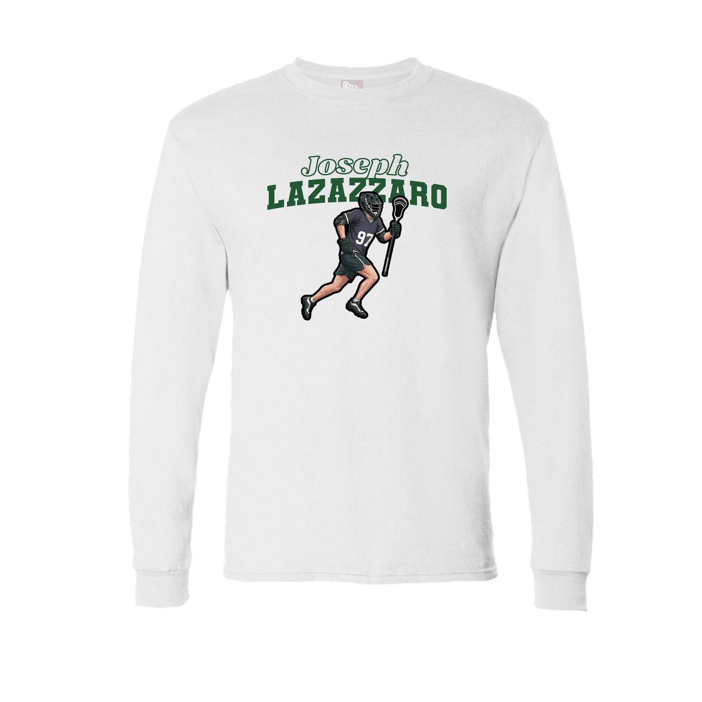 Long Sleeve Tee — Name Arch in White