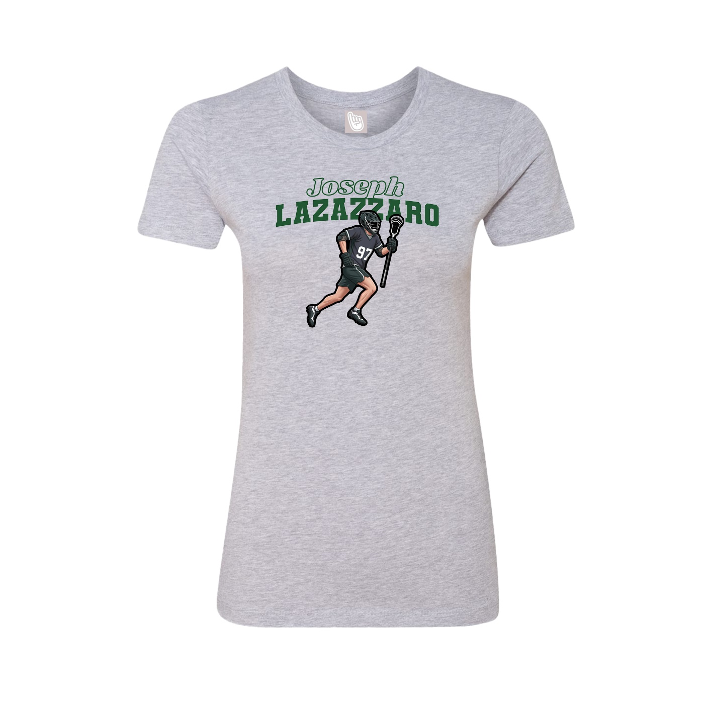 Fitted Women's Tee — Name Arch in Grey