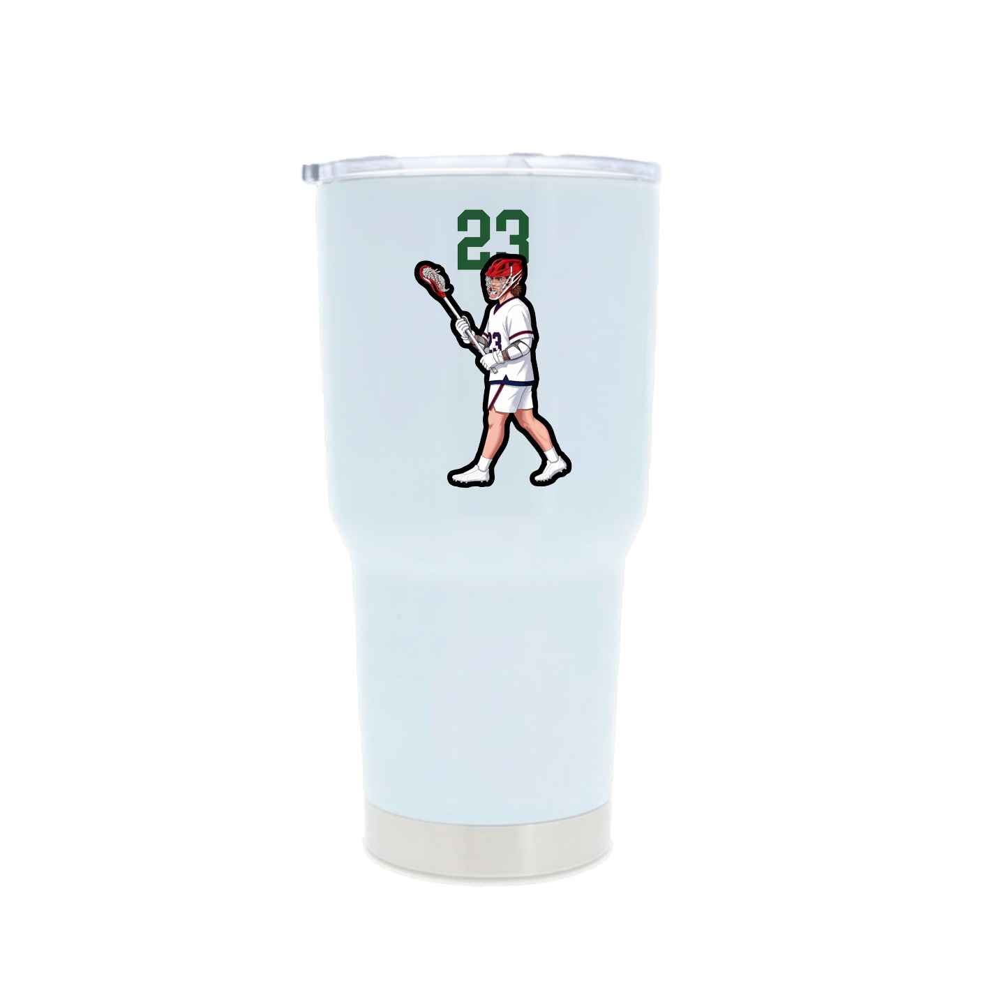 30oz Stainless Steel Tumbler — Number Top in White