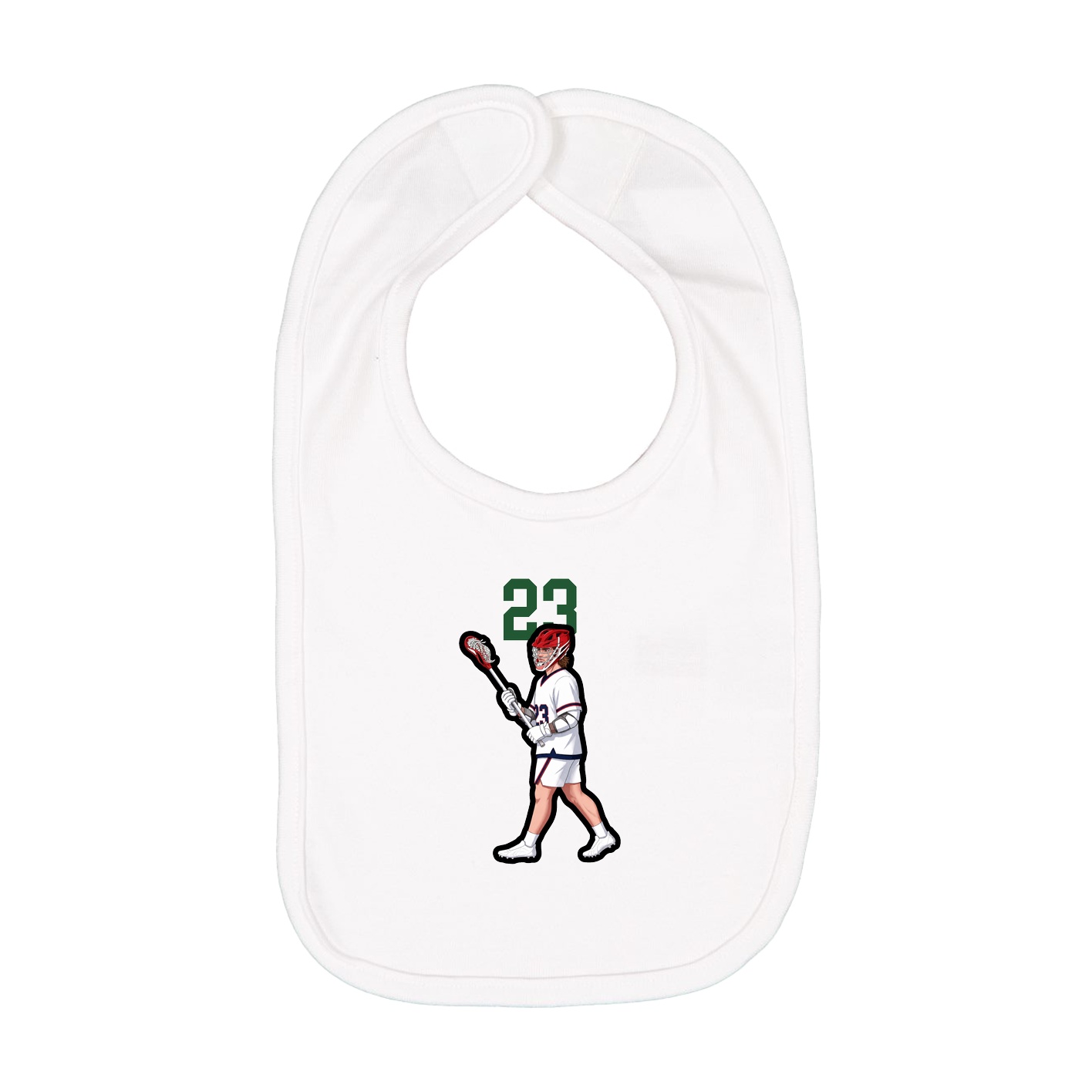 Infant Bib — Number Top in White