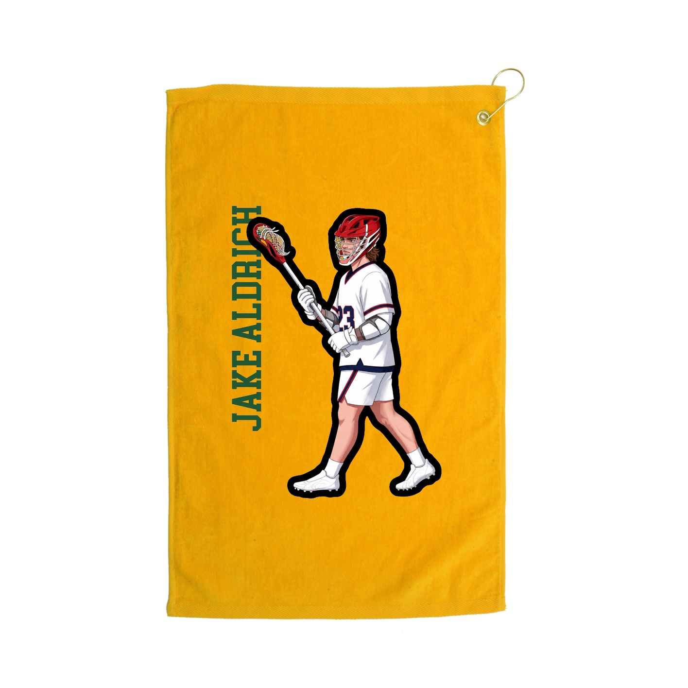 Golf Towel — Name Vertical in Gold