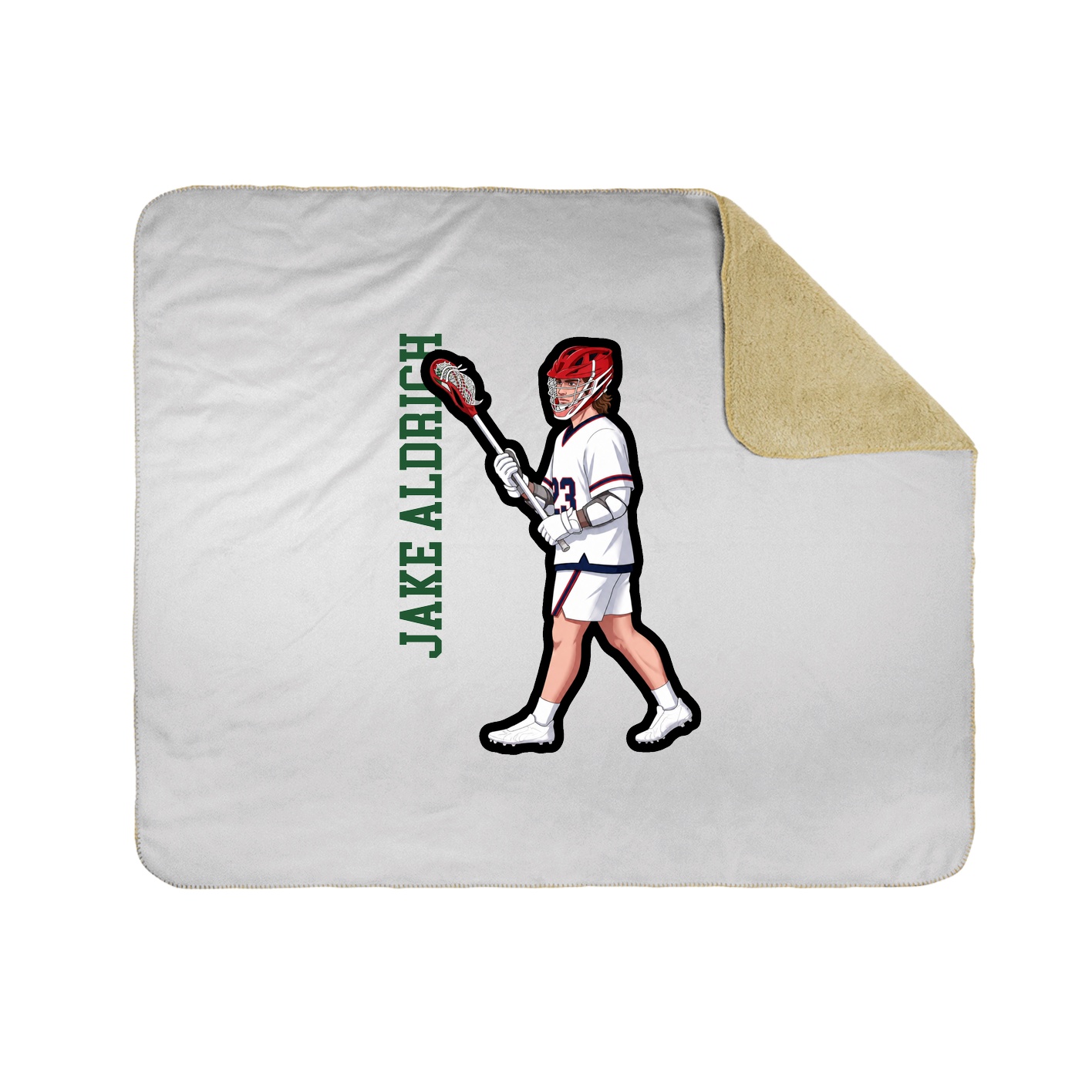 Throw Blanket — Name Vertical in White