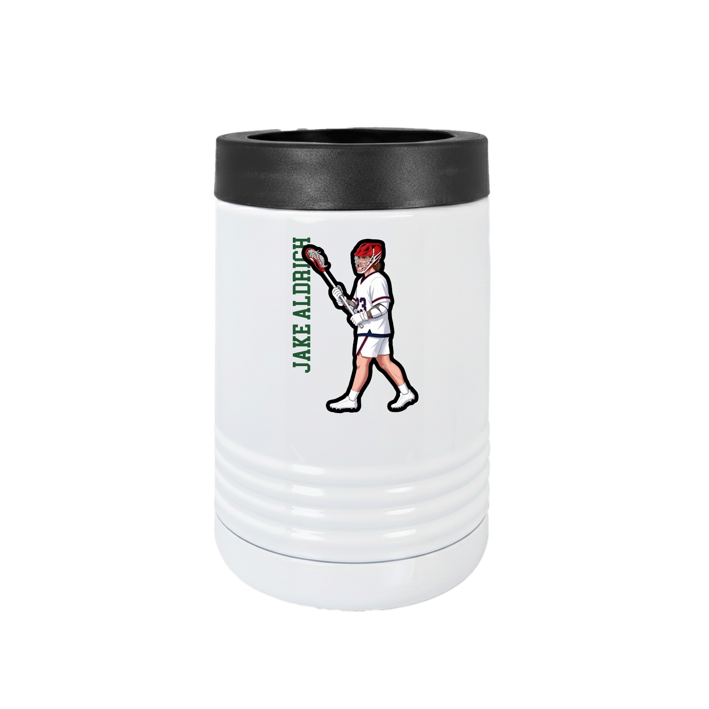 Beverage Holder — Name Vertical in White