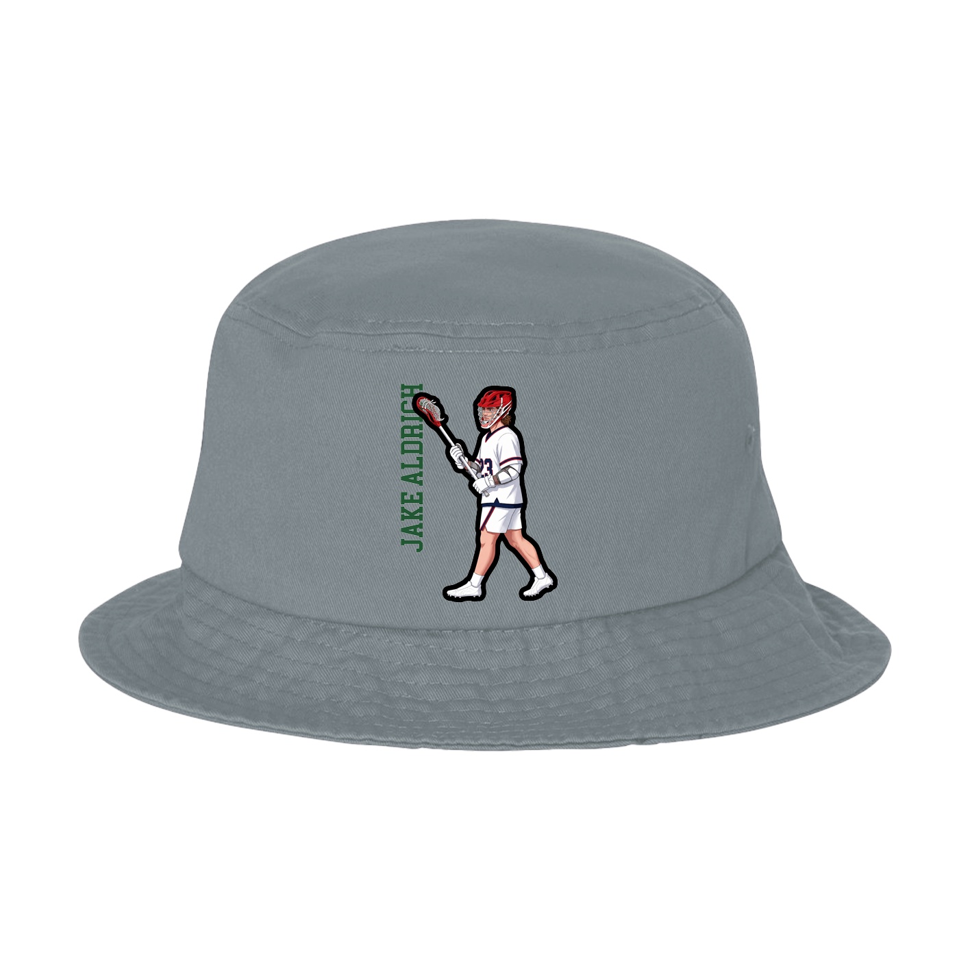 Bucket Cap — Name Vertical in Grey