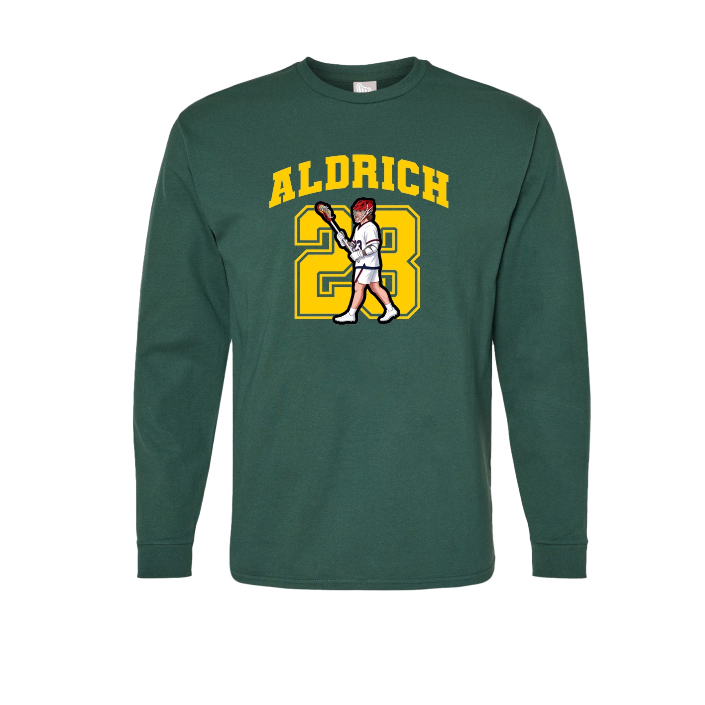 Long Sleeve Tee — Number in Green