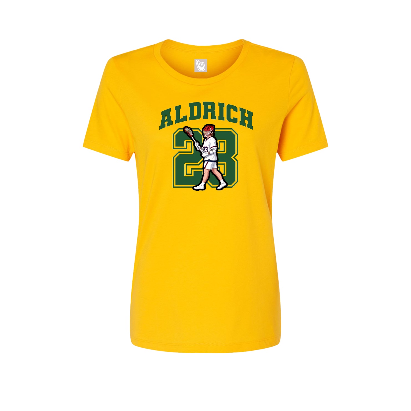 Fitted Women's Tee — Number in Gold