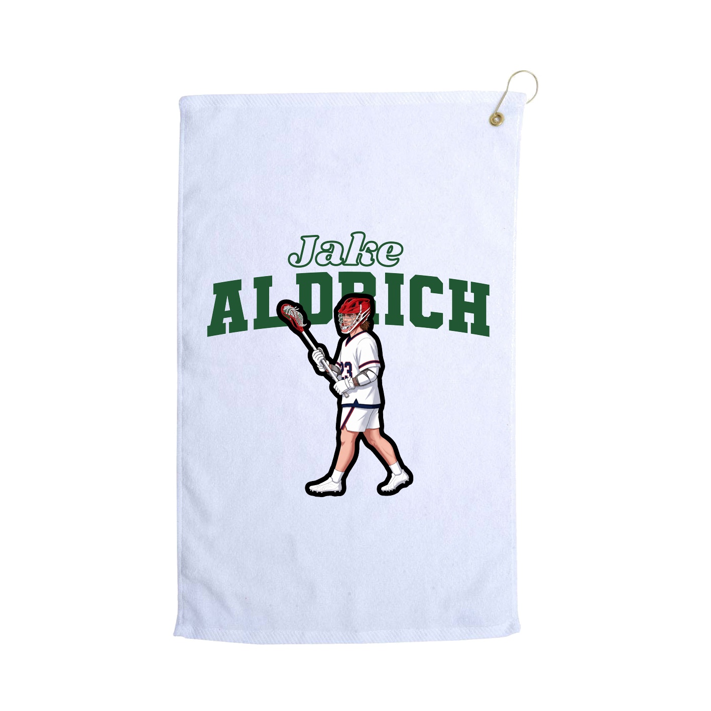 Golf Towel — Name Arch in White