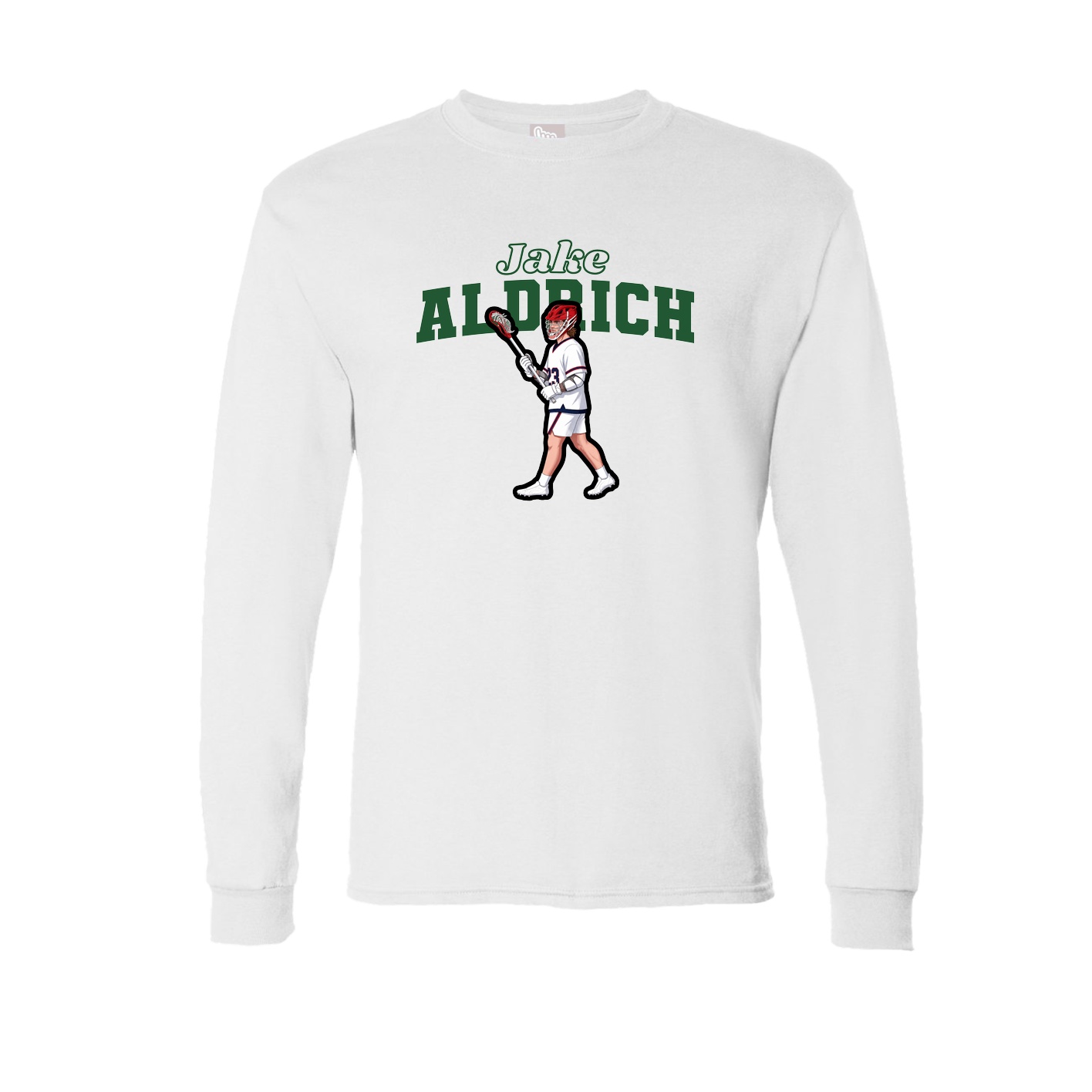 Long Sleeve Tee — Name Arch in White