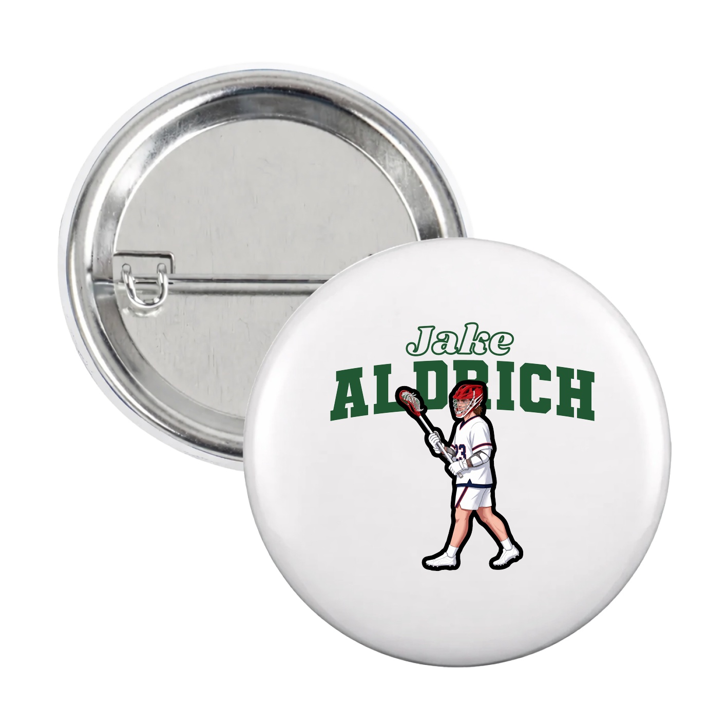 Game Day Button — Name Arch in White