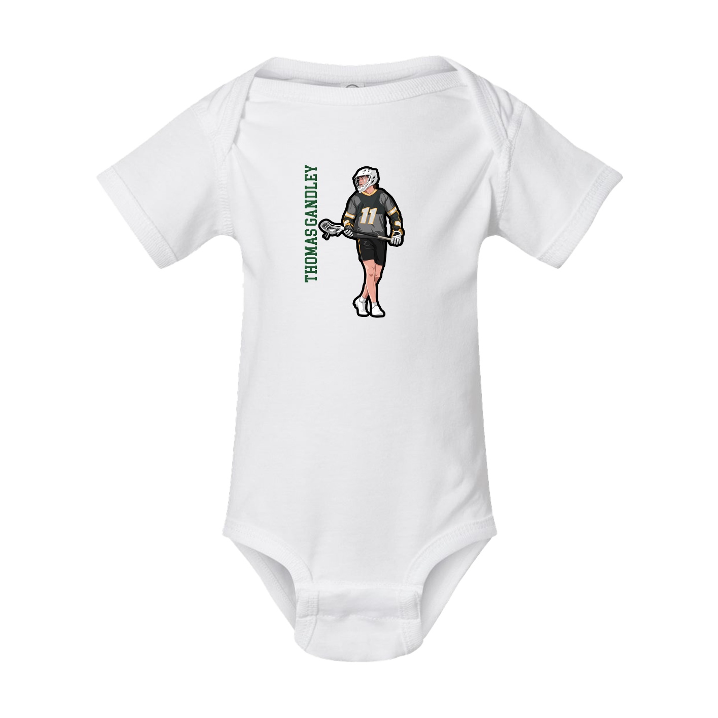 Baby Onesie — Name Vertical in White