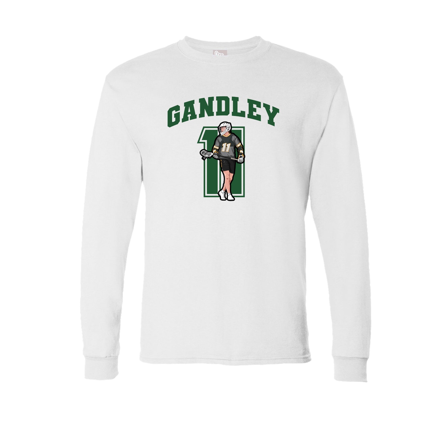 Long Sleeve Tee — Number in White