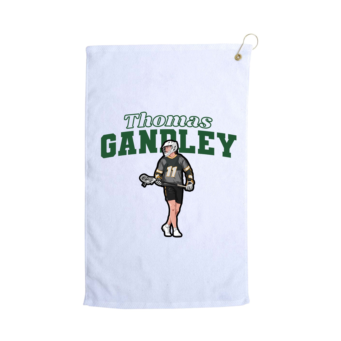 Golf Towel — Name Arch in White