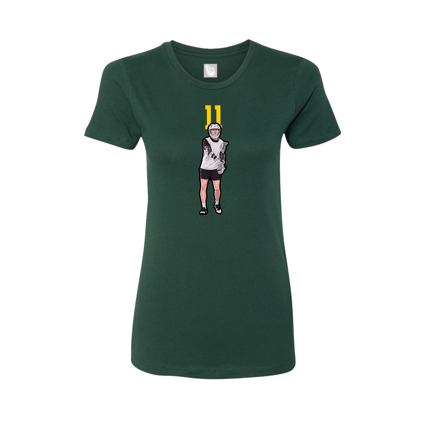 Fitted Women's Tee — Number Top in Green