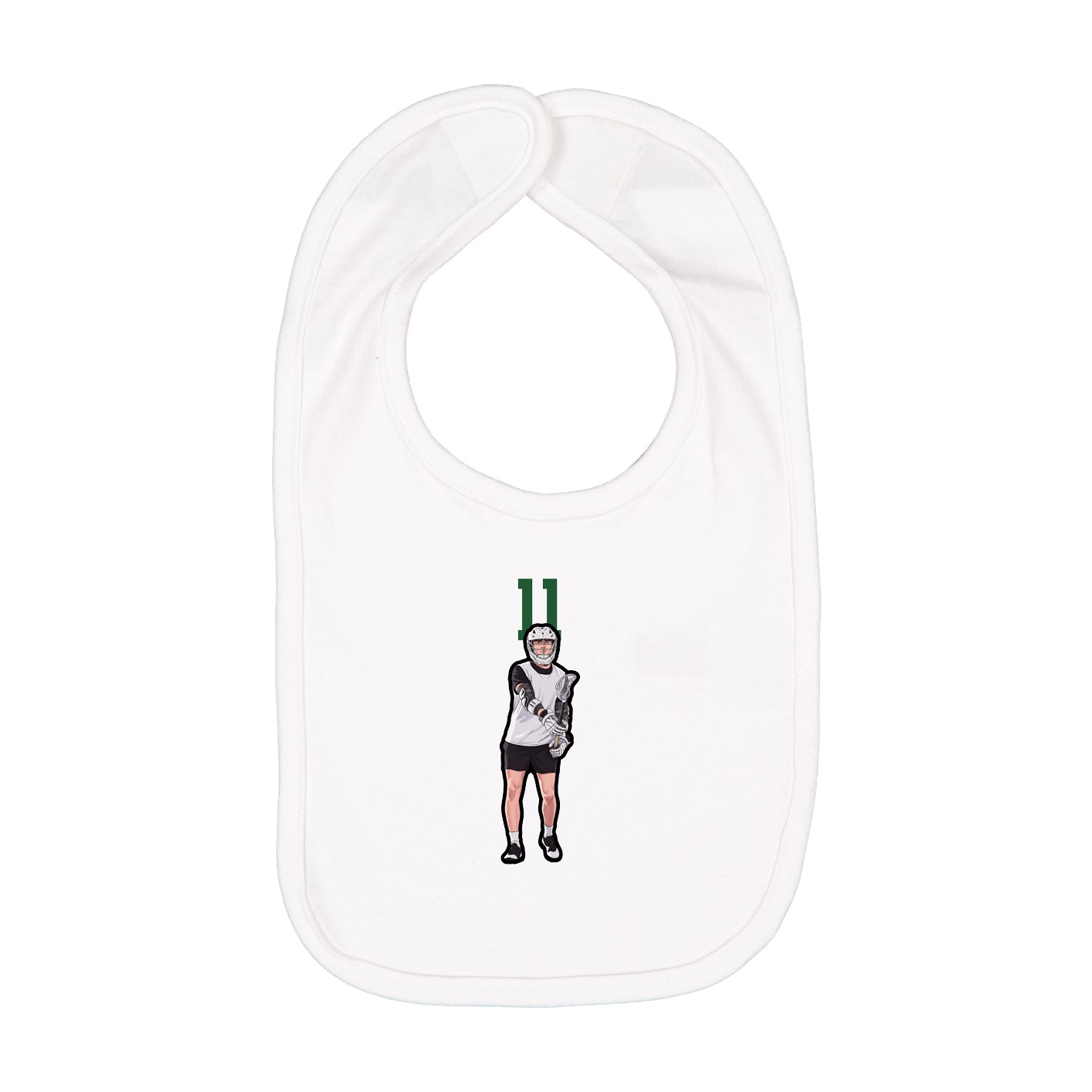 Infant Bib — Number Top in White