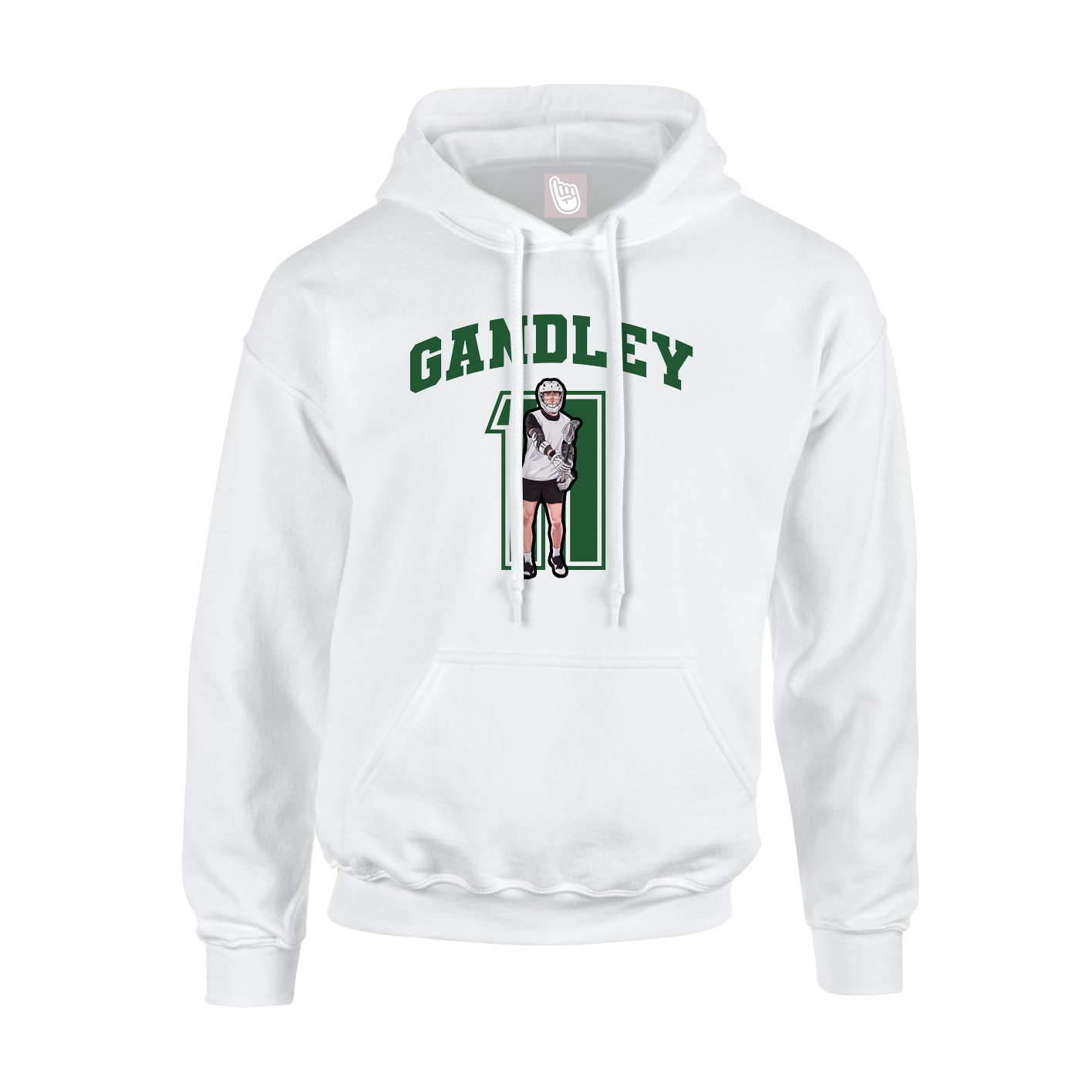 Youth Hoodie — Number in White