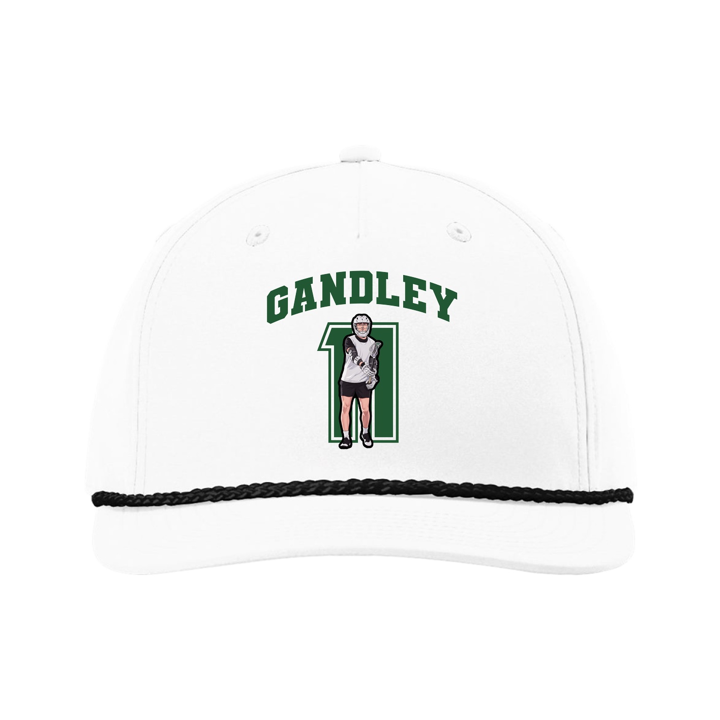 Five-Panel Classic Rope Cap — Number in White