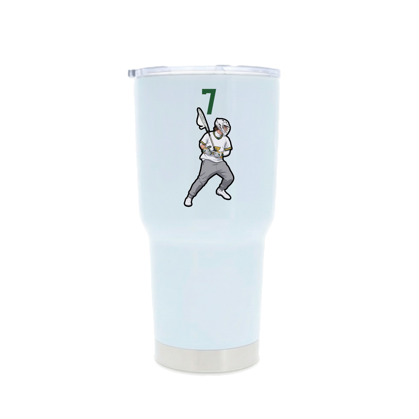 30oz Stainless Steel Tumbler — Number Top in White