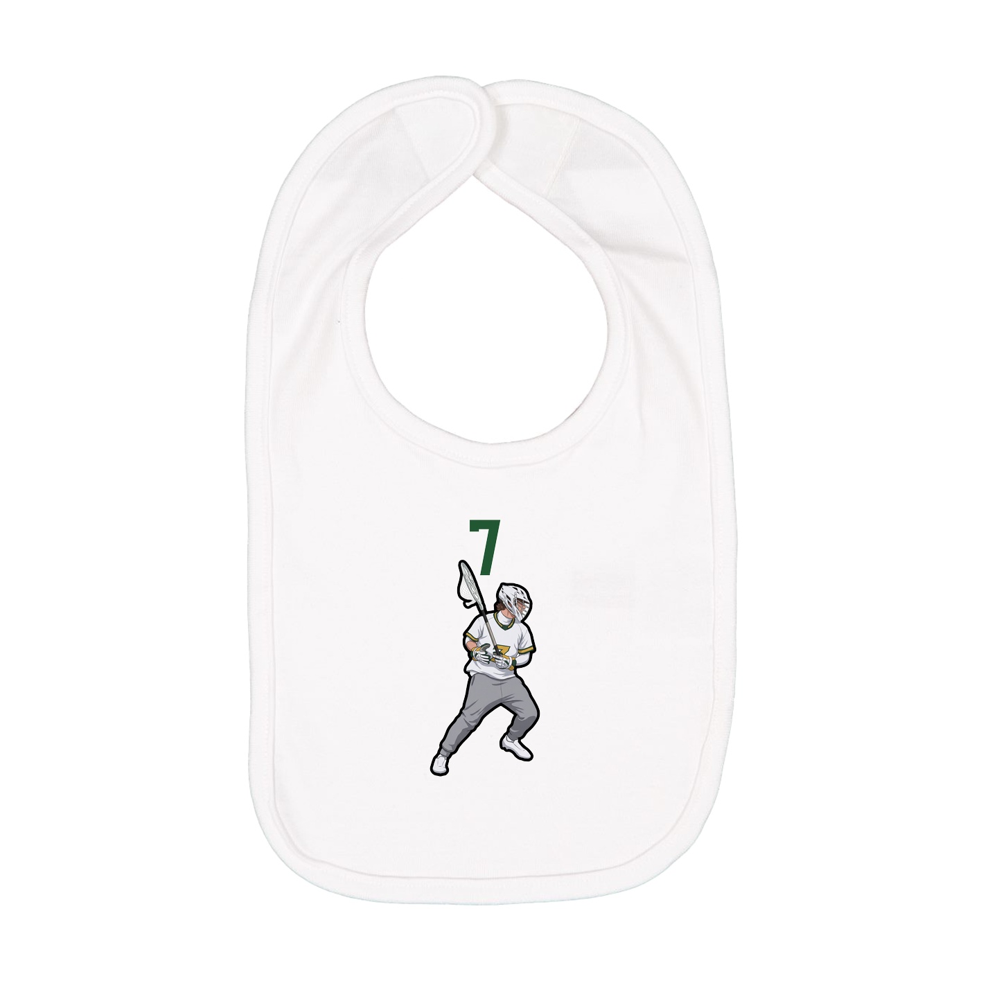 Infant Bib — Number Top in White