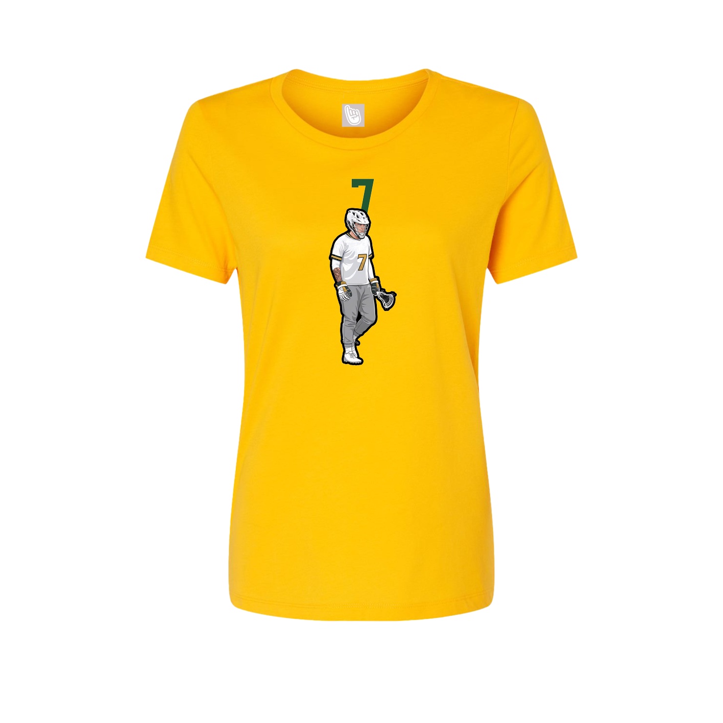Fitted Women's Tee — Number Top in Gold