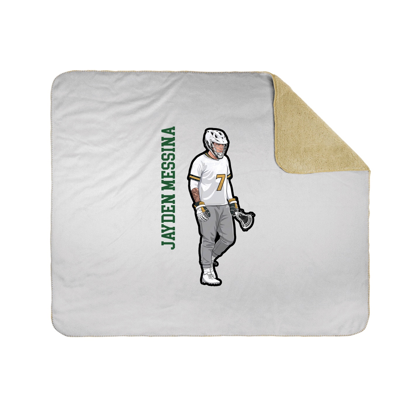 Throw Blanket — Name Vertical in White