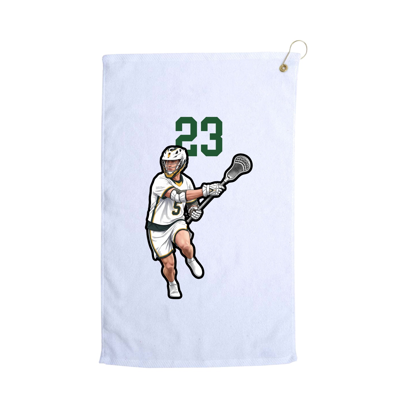 Golf Towel — Number Top in White