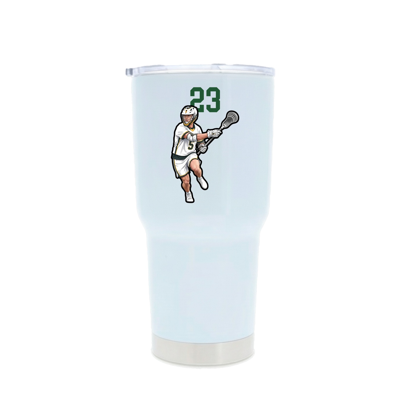 30oz Stainless Steel Tumbler — Number Top in White