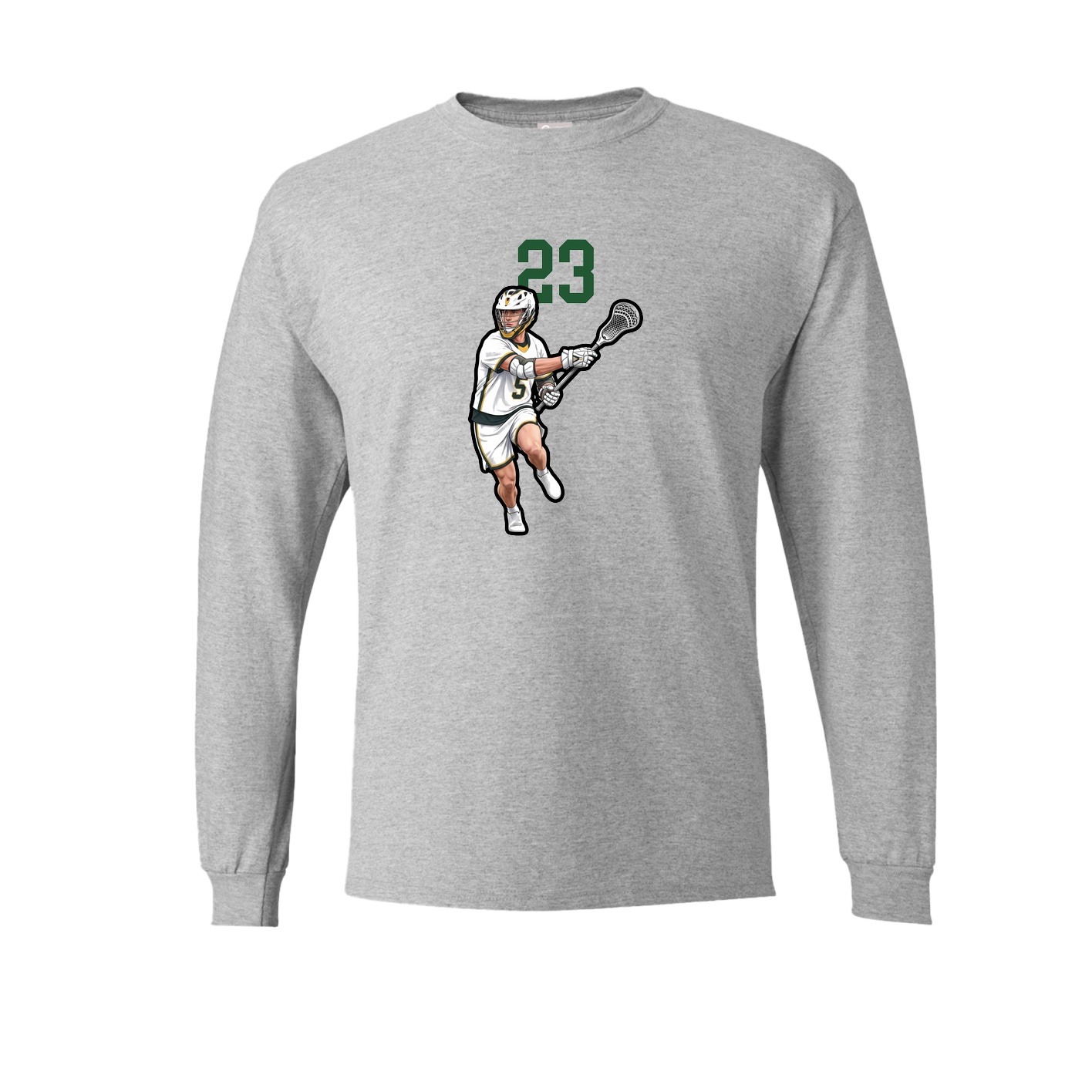 Long Sleeve Tee — Number Top in Grey