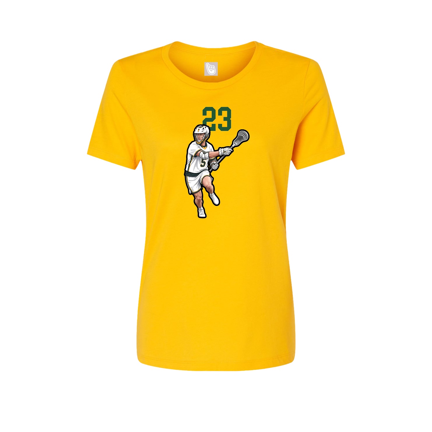 Fitted Women's Tee — Number Top in Gold