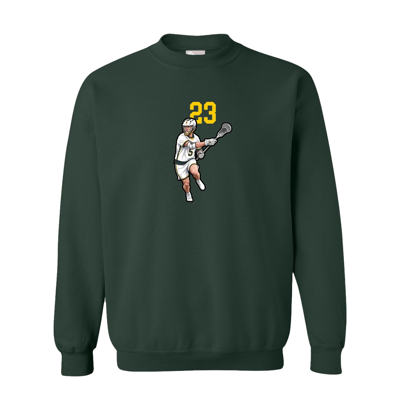 Fleece Crew — Number Top in Green