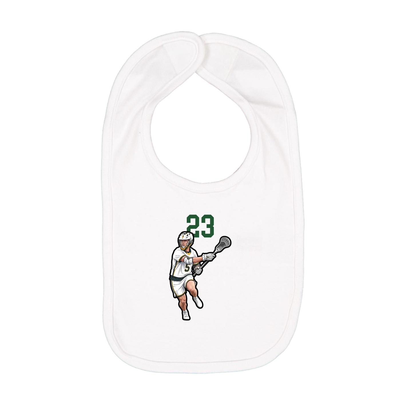 Infant Bib — Number Top in White