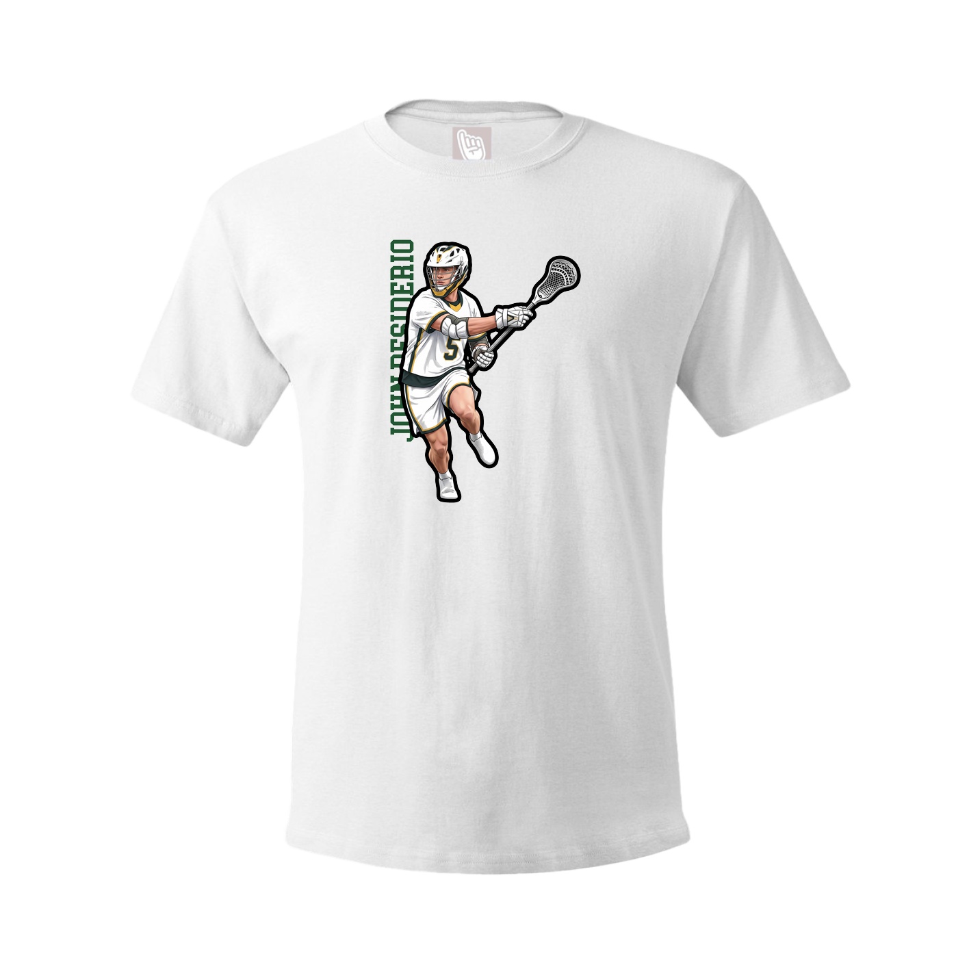 Youth Tee — Name Vertical in White