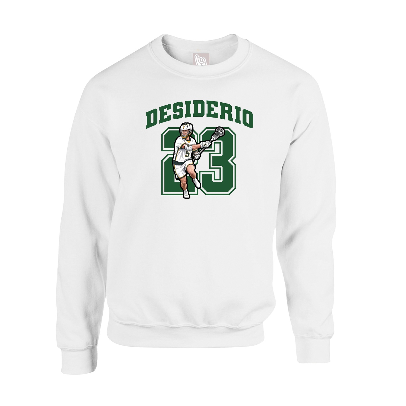 Fleece Crew — Number in White
