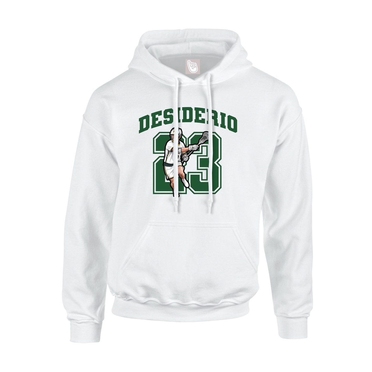 Youth Hoodie — Number in White