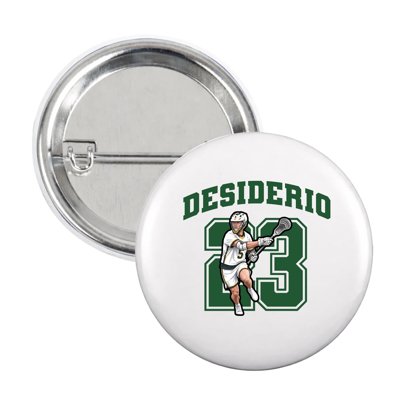 Game Day Button — Number in White