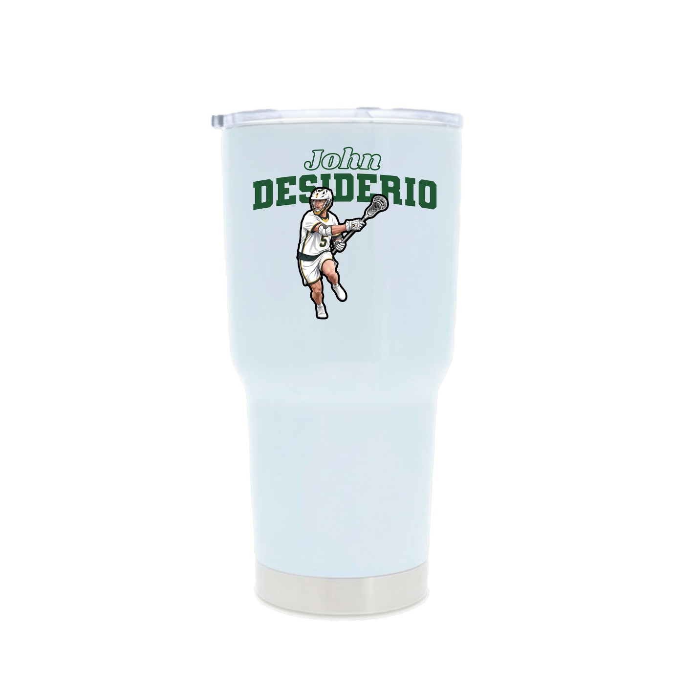 30oz Stainless Steel Tumbler — Name Arch in White